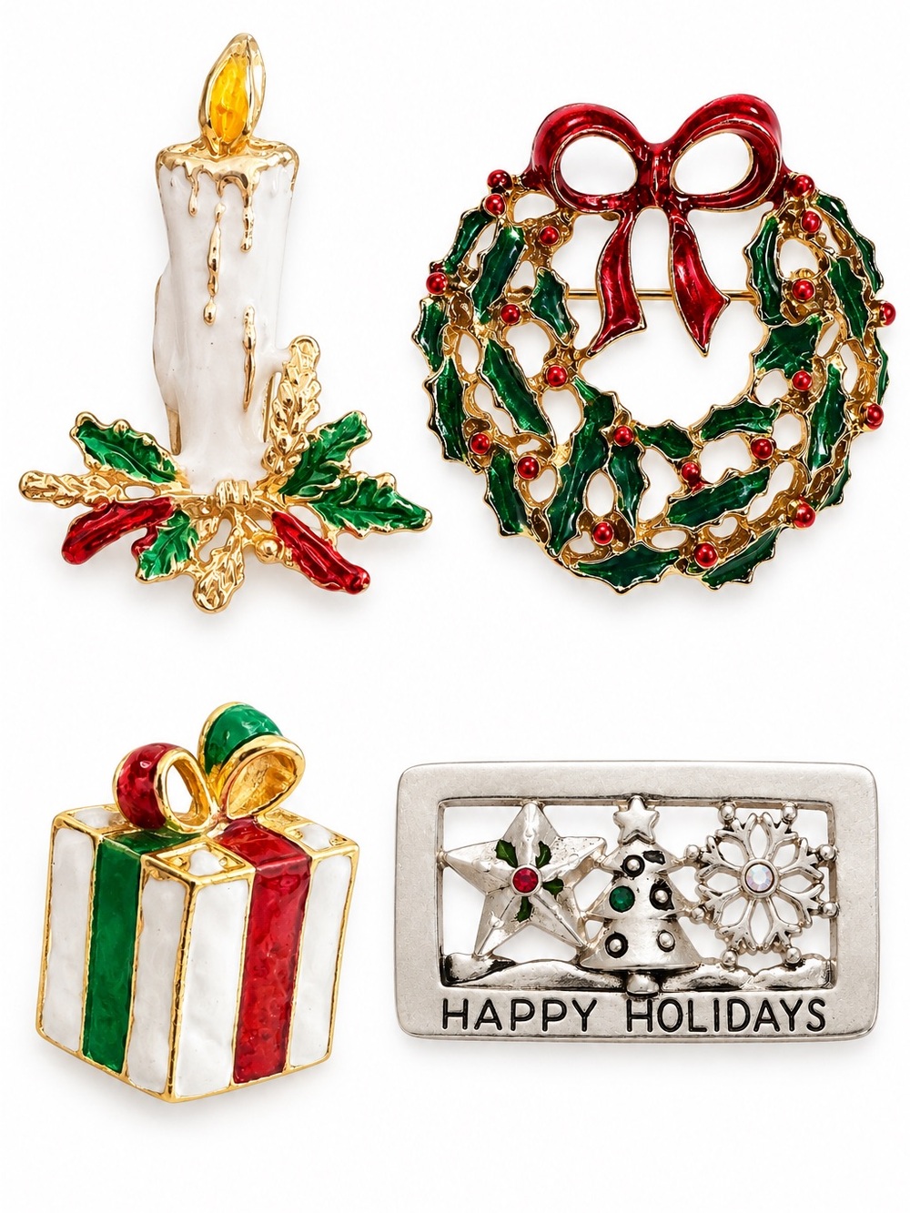 Holiday Enamel Brooches • Pick Yours